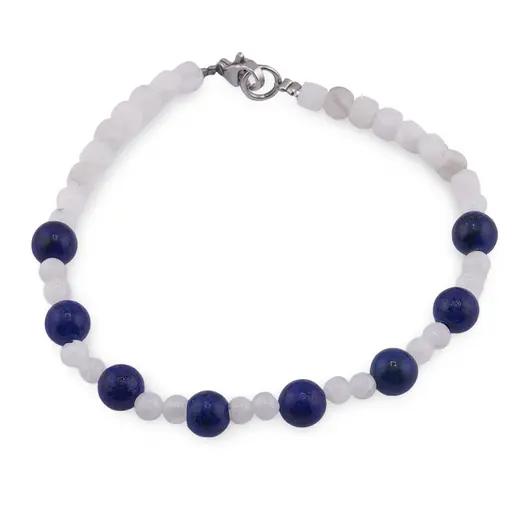 Bratara Ochii Cerului - Piatra lunii 4mm si Lapis Lazuli 6mm