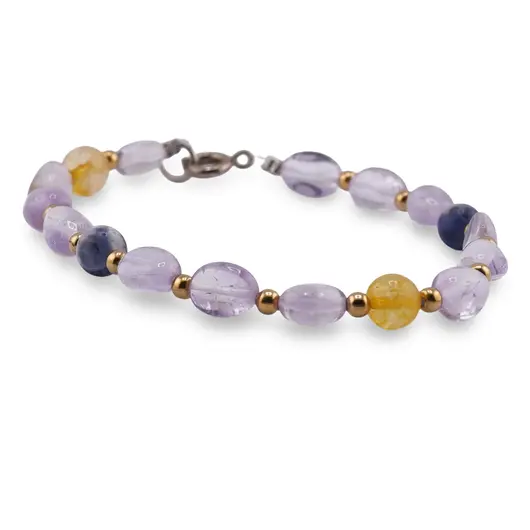 Bratara Puterea Vizionarului - Ametrin 6-8mm, Citrin si Lapis Lazuli 6mm, imagine 2