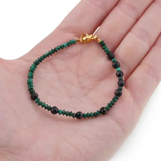 Bratara Transformare Protejata - Malachit 2-3mm si Turmalina neagra 4mm, imagine 3