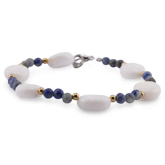 Bratara Visul Inteleptului - Lapis Lazuli 4mm si Opal 13-15mm, imagine 2