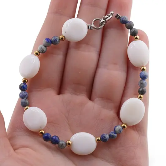 Bratara Visul Inteleptului - Lapis Lazuli 4mm si Opal 13-15mm, imagine 3