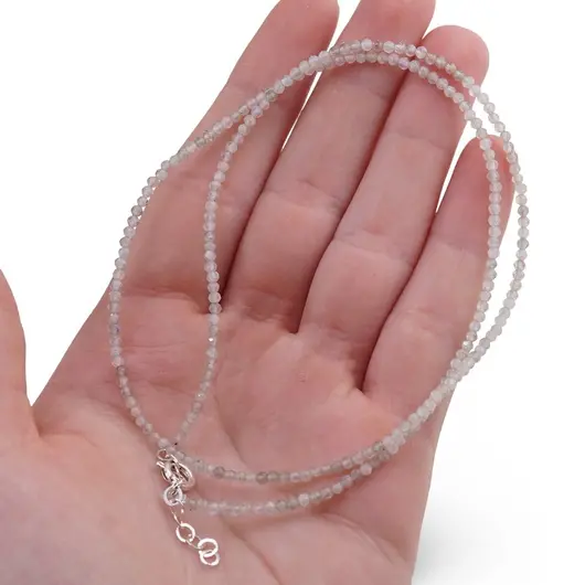 Colier Labradorit pietre micro fatetate 2mm si Argint 925, imagine 4