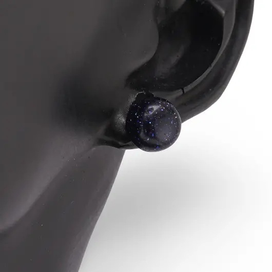 Cercei cu surub Goldstone albastru semisfere 8mm, imagine 2