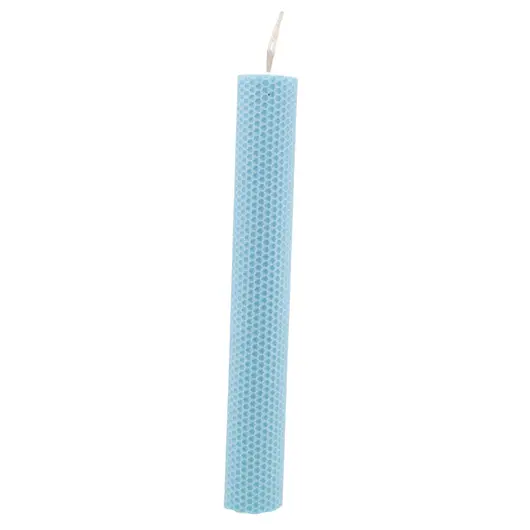 Lumanare fagure din ceara de albine naturala, 33cm - albastru