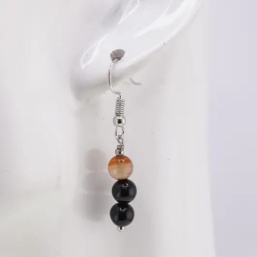 Set Cercei si Pandantiv Agat carneolizat sfere, 6mm, imagine 2