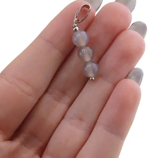 Set Cercei si Pandantiv Agat natural sfere, 6mm, imagine 5