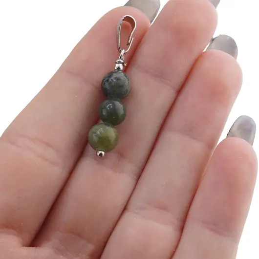 Set Cercei si Pandantiv Jad nefrit sfere, 6mm, imagine 5