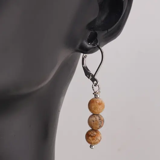 Set Cercei si Pandantiv Jasp Peisaj sfere, 6mm, imagine 3