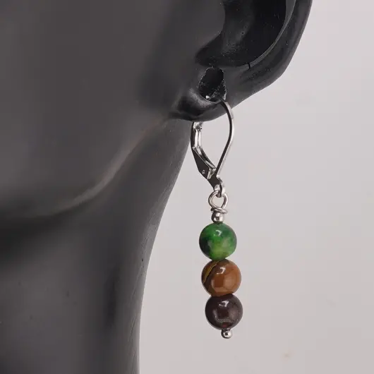 Set Cercei si Pandantiv Mix Ochi de Tigru sfere, 6mm, imagine 2