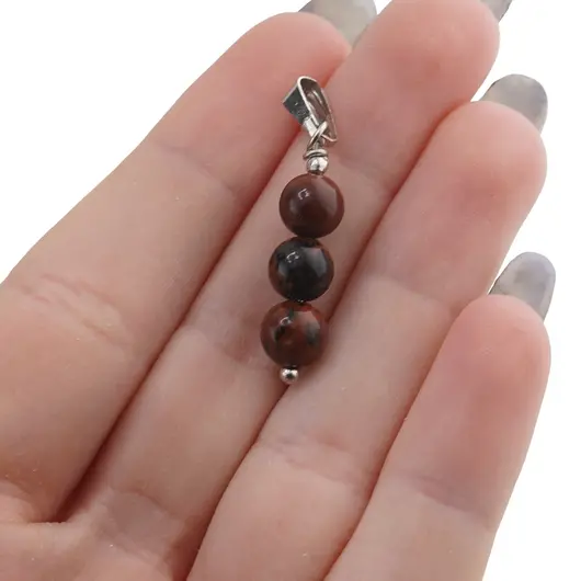 Set Cercei si Pandantiv Obsidian Mahon sfere, 6mm, imagine 4