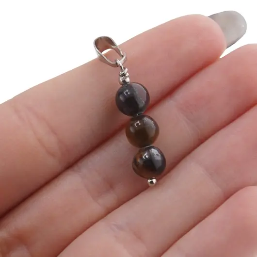 Set Cercei si Pandantiv Ochi de tigru sfere, 6mm, imagine 5