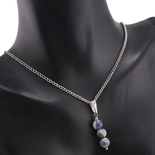 Set Cercei si Pandantiv Sodalit sfere, 6mm, imagine 2
