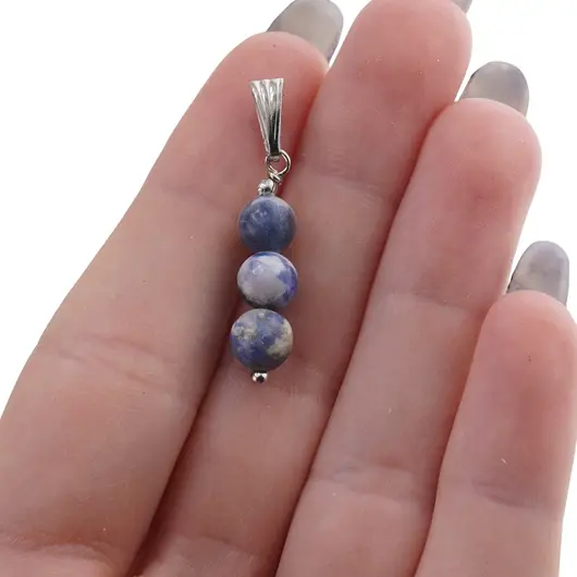Set Cercei si Pandantiv Sodalit sfere, 6mm, imagine 4