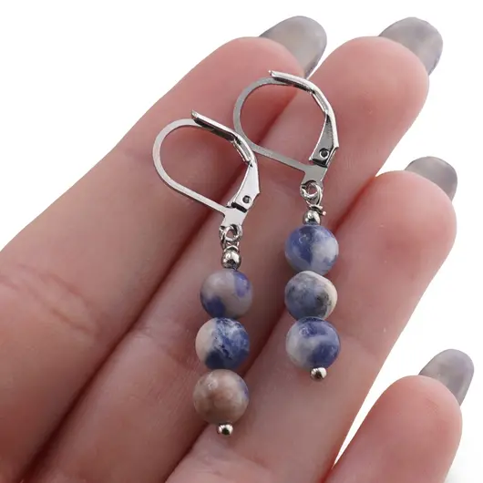 Set Cercei si Pandantiv Sodalit sfere, 6mm, imagine 5
