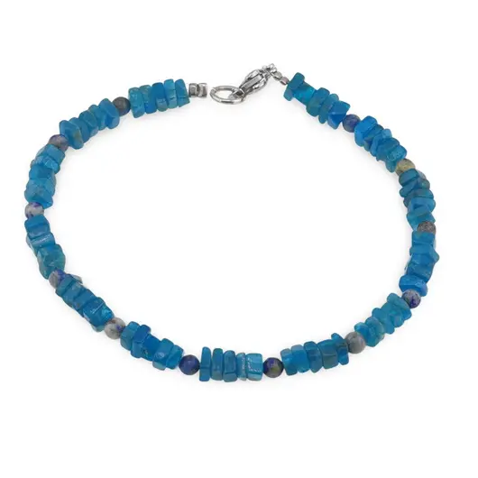 Bratara Apatit patratele 4mm si Lapis Lazuli sfere 3mm