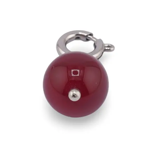 Pandantiv / Breloc cu Agat roz sfera, 10mm, imagine 2