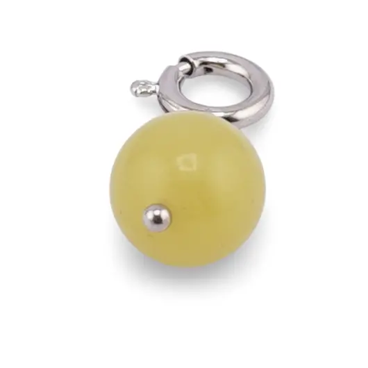 Pandantiv / Breloc cu Jad galben sfera, 10mm, imagine 2