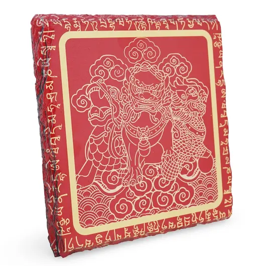 Placa feng shui din piatra cu Pi Yao, 14cm, imagine 2
