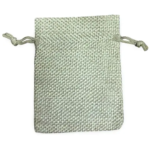 Saculet material textil crem 9x7cm