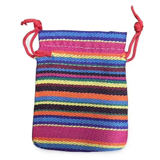 Saculet material textil multicolor 9x7cm, imagine 2