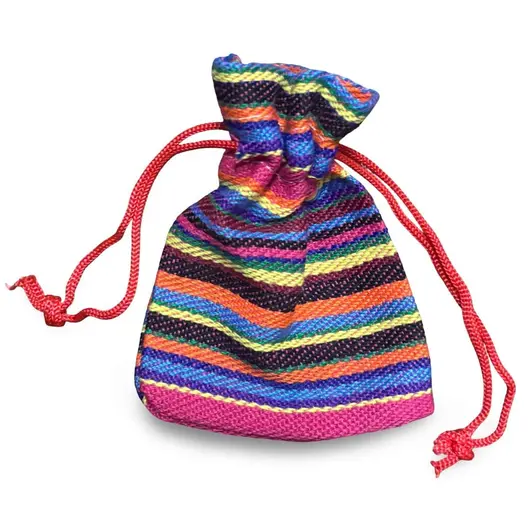 Saculet material textil multicolor 9x7cm