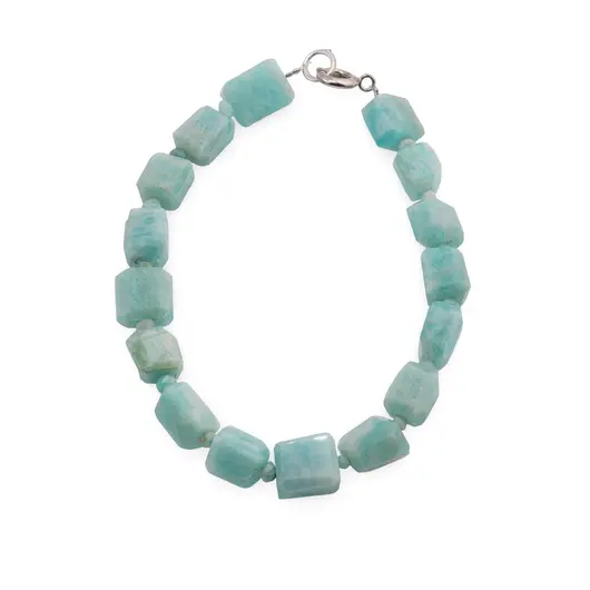 Bratara Amazonit fatetat 9-10mm si discuri fatetate 4mm