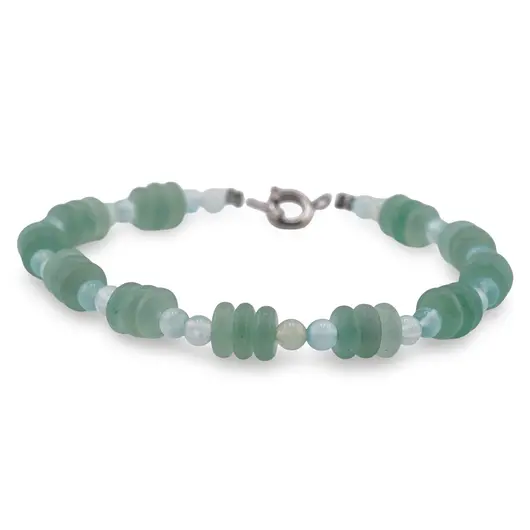 Bratara Aventurin rondele 6-7mm si Acvamarin sfere 4mm, imagine 2