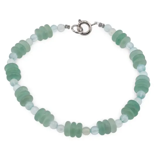 Bratara Aventurin rondele 6-7mm si Acvamarin sfere 4mm