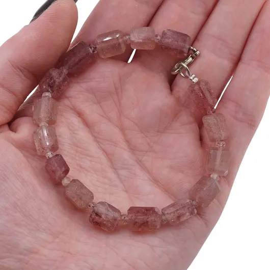 Bratara Aventurin rosu fatetat 8-10mm si discuri fatetate 4mm, imagine 3