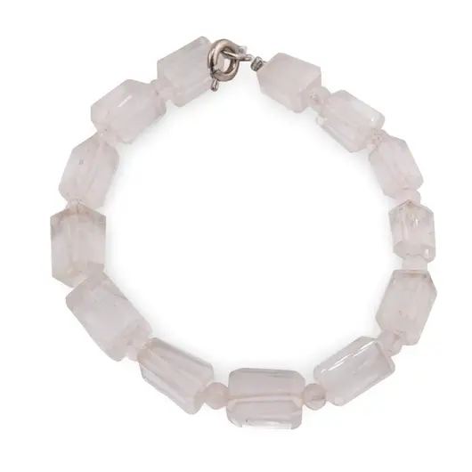 Bratara Cuart roz fatetat 10-11mm si discuri fatetate 4mm