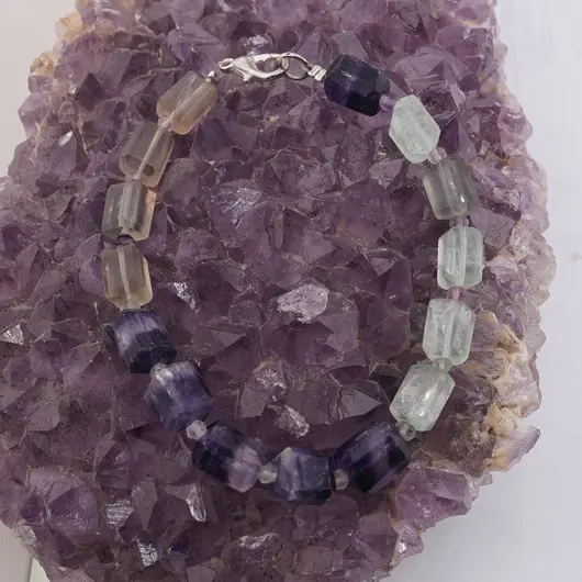 Bratara Fluorit fatetat 9-10mm si discuri fatetate 4mm, imagine 2