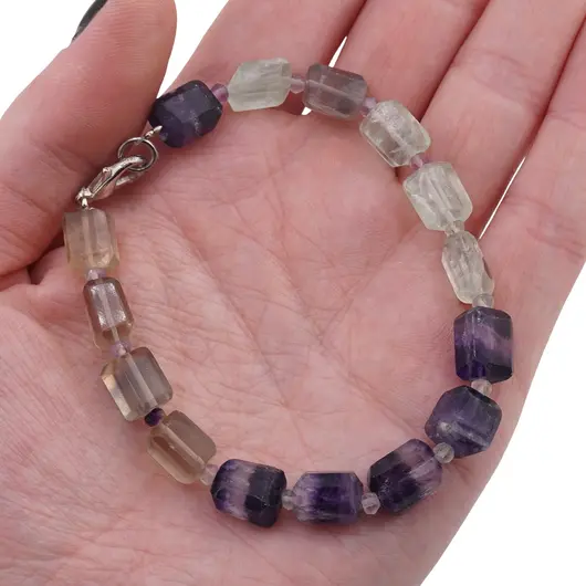 Bratara Fluorit fatetat 9-10mm si discuri fatetate 4mm, imagine 3