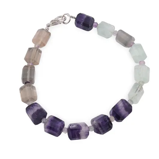 Bratara Fluorit fatetat 9-10mm si discuri fatetate 4mm