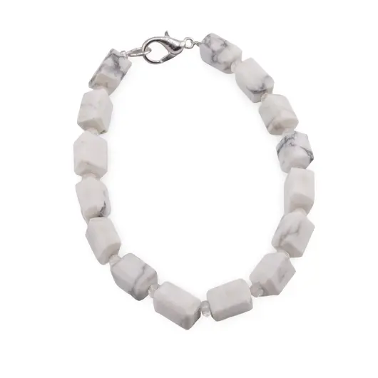 Bratara Howlit fatetat 9-10mm si Cristal de stanca discuri fatetate 4mm