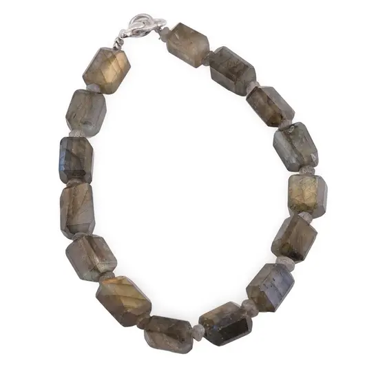 Bratara Labradorit fatetat 9-10mm si discuri fatetate 4mm