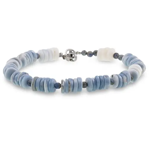 Bratara Opal albastru discuri 6mm si Lapis Lazuli sfere 3mm, imagine 2