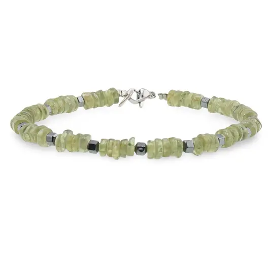 Bratara Peridot discuri 5mm si Hematit 3mm, imagine 2