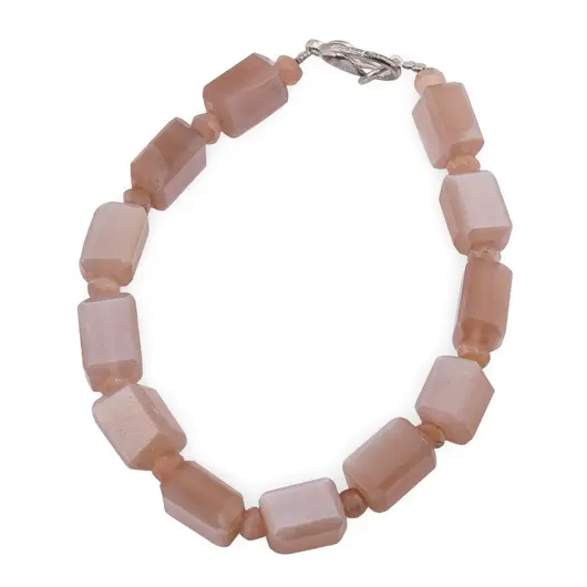 Bratara Piatra lunii maro fatetat 9-10mm si discuri fatetate 4mm