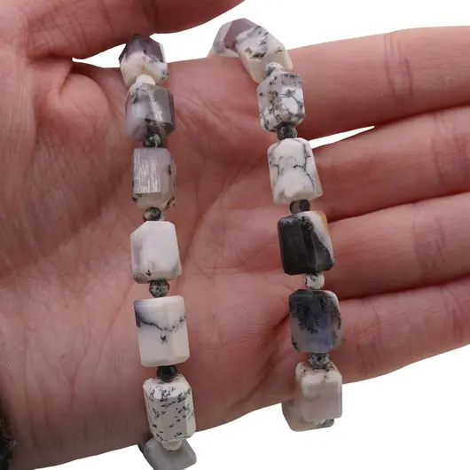 Colier Agat dendritic fatetat 10-11mm si discuri fatetate 4mm, imagine 3