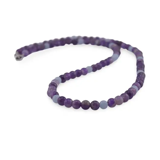 Colier Ametist si Angelit sfere, 4-5mm, imagine 2