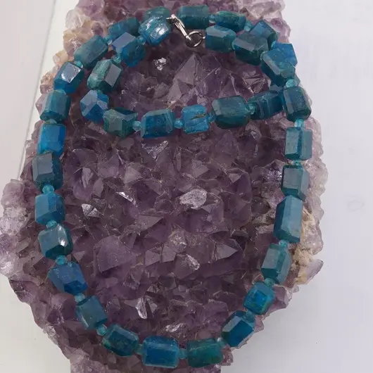 Colier Apatit fatetat 8-10mm si discuri fatetate 3mm, imagine 2