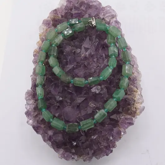 Colier Aventurin fatetat 7-9mm si discuri fatetate 3mm, imagine 2