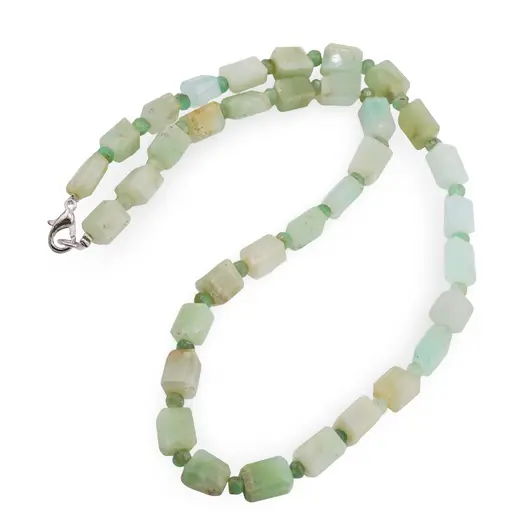 Colier Crisopraz A+ fatetat 8-10mm si discuri fatetate 4mm