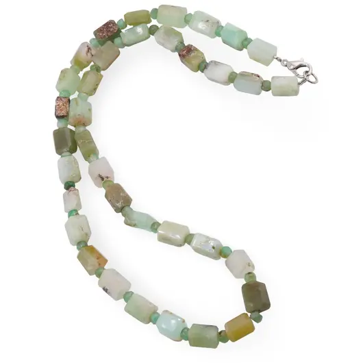 Colier Crisopraz fatetat 9-10mm si discuri fatetate 4mm