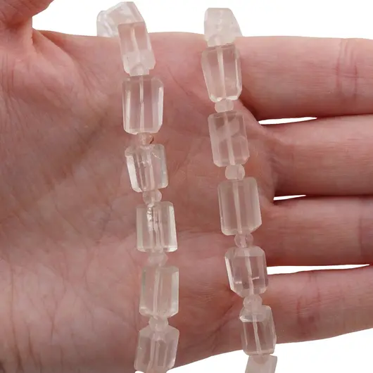 Colier Cuart roz fatetat 10-11mm si discuri fatetate 4mm, imagine 3