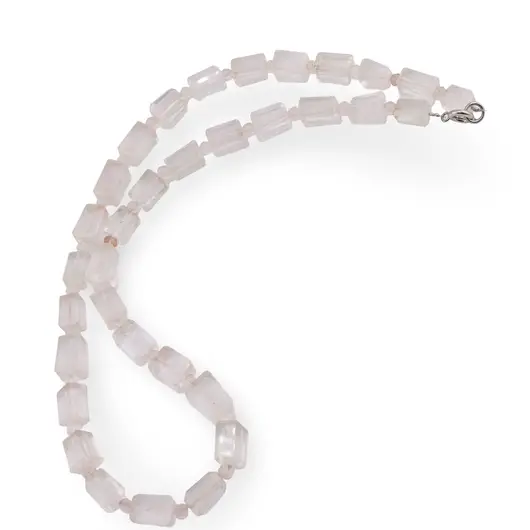 Colier Cuart roz fatetat 10-11mm si discuri fatetate 4mm