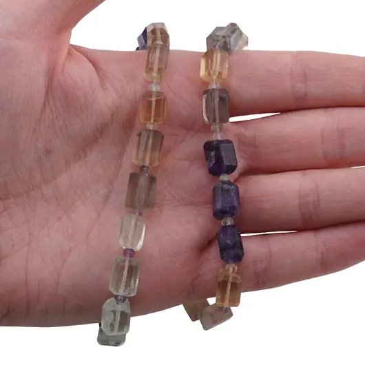 Colier Fluorit fatetat 9-10mm si discuri fatetate 4mm, imagine 3