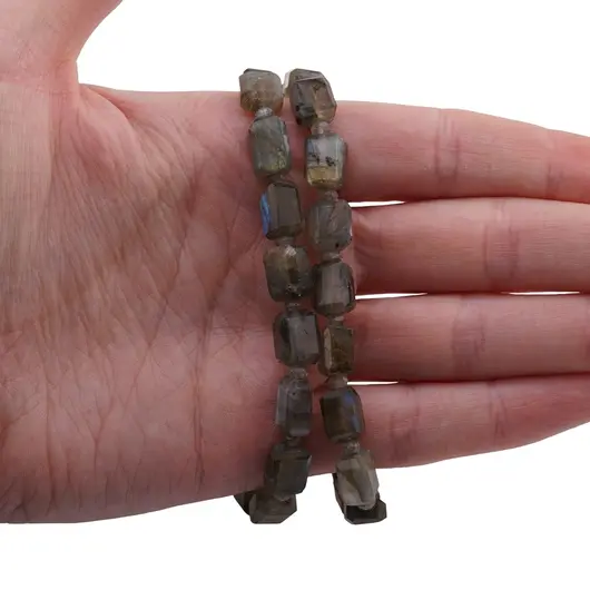 Colier Labradorit fatetat 9-10mm si discuri fatetate 4mm, imagine 3