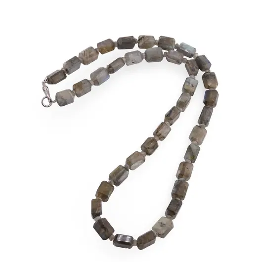 Colier Labradorit fatetat 9-10mm si discuri fatetate 4mm