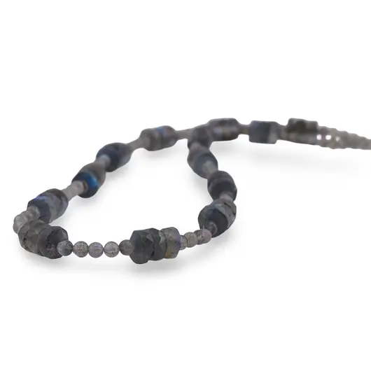 Colier Labradorit sfere 4mm si discuri fatetate 8mm, imagine 2